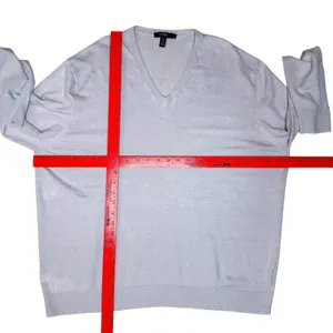Vintage 90s J.Crew Linen Sweater Lilac Purple V-Neck Long‎ Sleeve Hong Kong L thumbnail 5