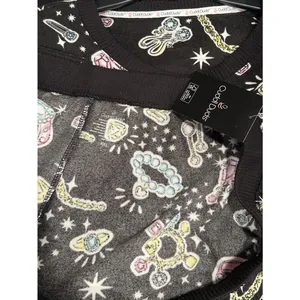 Cuddl Duds Sweater Knit Pajama Set NEW Long Sleeve Pants XXL Black Diamond Jewel thumbnail 12