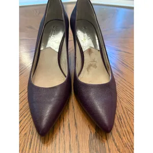 Michael Michael Kors Plum Lizard Embossed Pointed Toe Pumps Purple Heels 7.5M‎ thumbnail 3