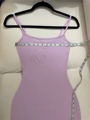 Skims Soft Lounge Long Slip Lilac Sleeveless Bodycon Maxi Dress Size S thumbnail 6