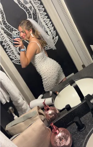 White pearl dress thumbnail 2