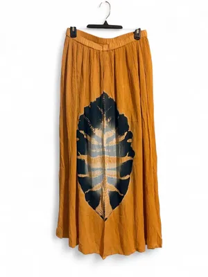 NWT Earthbound Women's Mustard Tie-Dye Panel Maxi Skirt Sz M thumbnail 4