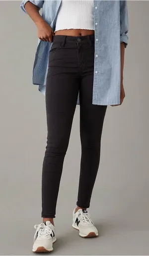 American Eagle Outfitters Black Wash Denim High Rise Jegging Jean Women's Size 6 thumbnail 1