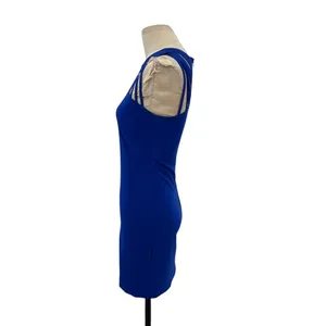 Dress the Population Cora Strappy Shoulder Sheath Dress Mini Cobalt Blue Size XS thumbnail 6