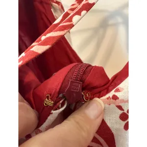 AMUR Zemirah Ruffle Midi Dress Red‎ Ochre Floral Sustainable 6 thumbnail 10