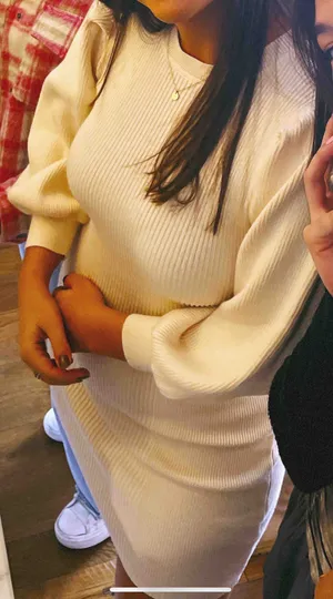 Boutique Sweater Dress Tan Size L thumbnail 2