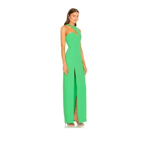 Amanda Uprichard Green Gilda Grass Cutout Maxi Gown Dress XS Slit Formal Wedding thumbnail 2