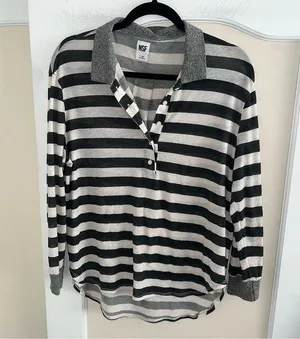 NSF Striped Lightweight Henley Long Sleeve Shirt thumbnail 1