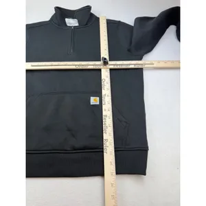 Carhartt Womens Tencel Quarter Zip Sweatshirt Black Relaxed Fit Small NEW thumbnail 8