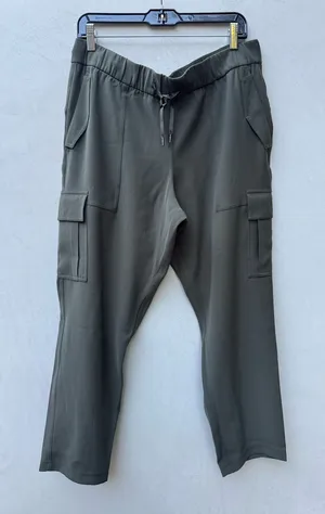 Lululemon Ready Set Cargo Pants Dark Olive Travel Woven Size 12 thumbnail 1