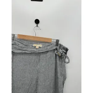 Michael Kors Black Striped Linen Wide Leg Pants Womens 16 Coastal‎ Resort thumbnail 4