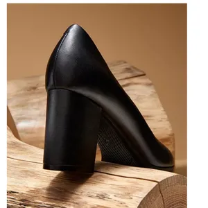 Clarks Bayla Skip Slip-On Platform Dress Pumps Black‎ Leather Block Heel Shoe 9M thumbnail 8