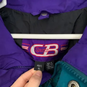CB Sport Vintage Blue Green Zip Up Windbreaker Bomber Jacket thumbnail 5