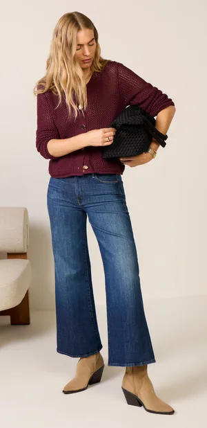Evereve Emery Open Stitch Cardigan - Vino thumbnail 1