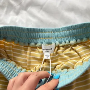 NWT Annie Wear Yellow Striped Lounge‎ Shorts Womens Small Sleep Pjs thumbnail 4
