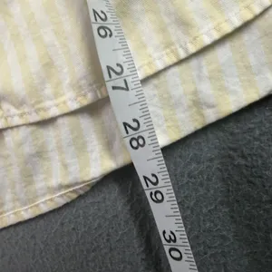 LOFT Shirt Womens Small Yellow White Striped Button Front Long Sleeve Cotton Top thumbnail 7