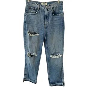 Free People Lita Slim-Leg Distressed Jeans Light Wash Size 28 Gently Used Boho thumbnail 3