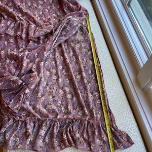 Nasty Gal Long Sleeve Mauve with Dainty Florals Maxi Long Dress size 4 thumbnail 13