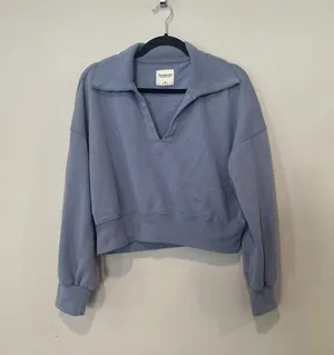 Abercrombie & Fitch Fleece Sweatshirt Size Medium Light Blue Cotton Blend 1440 thumbnail 2