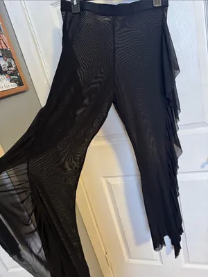Sheer Black Cover Up Pants Size L thumbnail 4