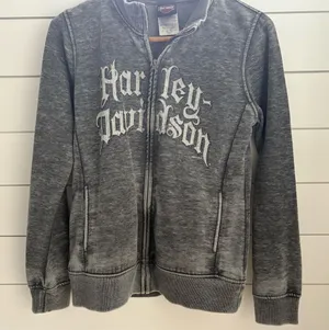Harley-Davidson‎ Vintage Women's Full-Zip Hoodie Charcoal Gray Size M thumbnail 1