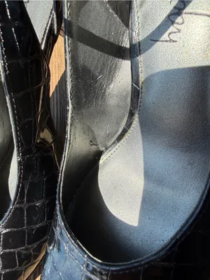 Sam & Libby Black Croc Embossed Mary Jane Pumps Womens 8M Block Heel Shoes thumbnail 2