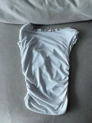 Amazon White ruffle detail top thumbnail 3