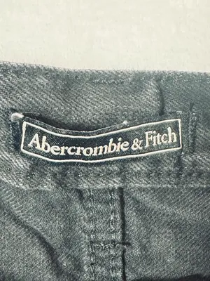 Abercrombie & Fitch frayed denim shorts in black - 24 thumbnail 4