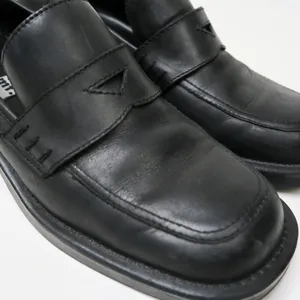 Vintage 90s Whitemt Black Leather Heeled Loafers - Brookline thumbnail 7