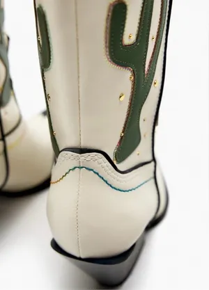 Zara cowboy boots cactus knee high heels western south western cowgirl thumbnail 7