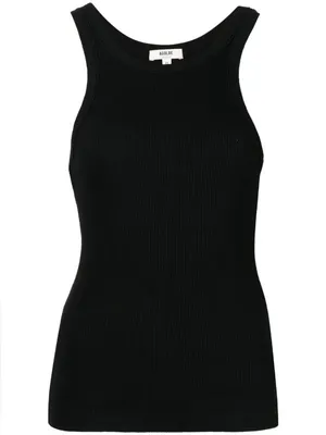 AGOLDE Bailey Black ORGANIC COTTON Ribbed Knit Tank Top Sleeveless stretchy Sm thumbnail 4