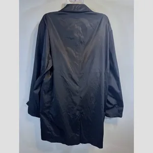 Lauren Ralph Lauren Womens‎ Black Trench Coat Hidden Button Rain Jacket Large thumbnail 6