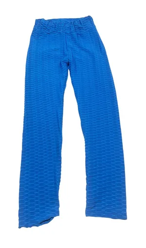 Womens Blue Textured Scrunch Butt Leggings Honeycomb High Waist 2XL Fits Medium thumbnail 1