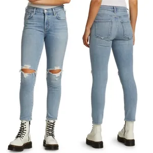 Agolde Toni Mid Rise Straight in‎ Pristine size 26 skinny distressed light wash thumbnail 2