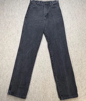 Wrangler Vintage High Waisted Black Straight Leg Jeans Made in USA Sz 8 Western thumbnail 1