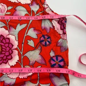 Anthropologie Maeve Clearly Red Floral Knit Mock Neck Dress Sz L‎ thumbnail 6