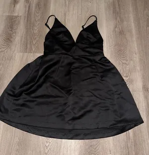 Urban Outfitters Black Mini Satin Dress thumbnail 1