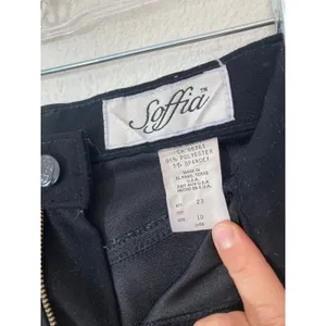 Vintage 80's Soffia Retro Grunge Punk High Rise Tapered Straight Leg Black Pants thumbnail 5