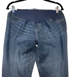 Indigo Blue Secret Fit Belly‎ Maternity Bootcut Jeans Dark Wash Large Long 97173 thumbnail 4