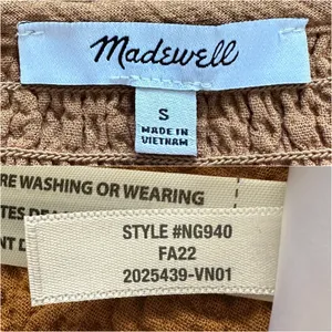 Madewell Blouse Peplum Open-Back Top Brown S thumbnail 9