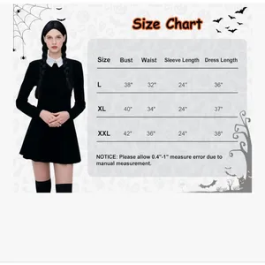 NEW Adam’s Family Wednesday Halloween Costumes Dress & Wig thumbnail 4