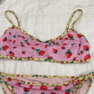Bananamoon Strawberry Print Bikini Set sz M thumbnail 3