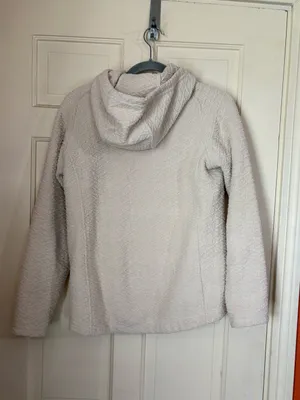 Patagonia Hoodie Womens Small Cream Pullover Diamond Capra Hoody Fleece Sweater thumbnail 7