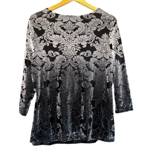 Roz‎ & Ali Semi Sheer Velvet Cowl Neck Top Whimsygoth Dark Romantic XL Vamp Y2K thumbnail 3