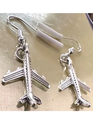 Airplane Earrings New Flight Attendant Gulfstream Aviation Travel Dangle Hooks thumbnail 8