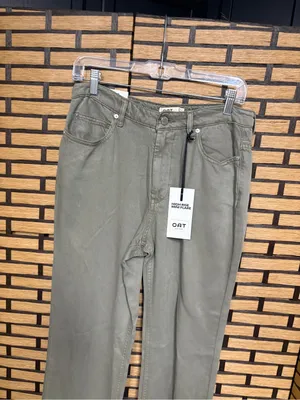 Oat Olive green high rise mini flare jeans size 4 thumbnail 3