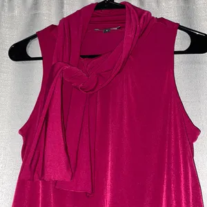 Express Magenta Side Front Tie Sleeveless Banded Waist Blouse thumbnail 3