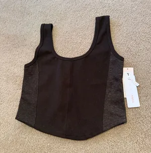 Yogalicious Brown Baby Terry Somers Corset Tank thumbnail 1