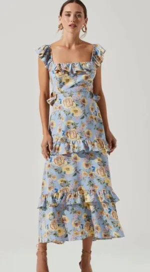 ASTR The Label Lysette Floral Ruffle Cutout Maxi Dress thumbnail 3