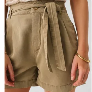 Faherty Arlie Tie Waist Linen Shorts Oakwood Khaki Size XL thumbnail 2